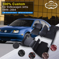 RHD Car Floor Mats For Volkswagen VW Jetta Bora A4 1999~2004 Rug Carpet Auto Interior Parts Pad Luxury Leather Mat Car Accessori
