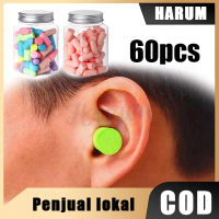 60pcs Earplug Anti Bising Penutup Telinga Busa Memori Peredam Suara Nyaman untuk Tidur Penyumbat Tel