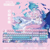 128 Keys Honkai Impact 3 Elysia Keycap Cherry Anime Game Two-Dimensional Keyboard PBT Translucent DIY Mechanical Keyboard Keycap