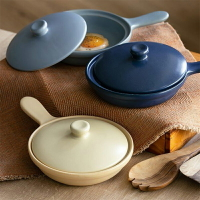 日本K-ai餐具禮盒 Griller 陶瓷平底小鍋&amp;鍋墊組 小平底鍋 布製鍋墊 日本製