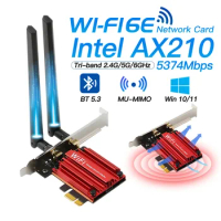WiFi 6E Intel AX210 Tri-Band PCI-E Wireless Bluetooth 5.3 Network Card 2.4GHz/5GHz/6GHz 802.11AX AX210NGW Wi-Fi For PC AX200NGW