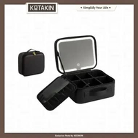 KOTAKIN Kotak Kosmetik Makeup Organizer Beauty Case Tas Koper MUA Makeupartist Bag Lampu LED Mirror 