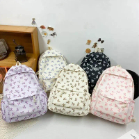 Student Backpack, Cute Butterfly Print, Adjustable Strap, Large Capacity, Women's Backpack, Nylon Ma