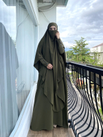 ASSYABIYA Abaya Set French Khimar JUMBO Bahan Anti UV Mewah Elegan Gamis Wanita Syari Free Cadar Ban