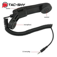 Ts Tac-Sky Military Tactical Handheld Microphone Ptt Adapter H250 Ptt 3.5Mm Mobile Phone Plug For Apple Samsung Htc Phones