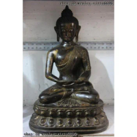 Tibet Buddhism Temple Classical Copper Bronze RuLai Shakyamuni Buddha God Statue 67CM