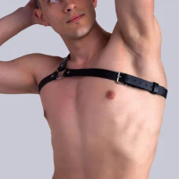 Gay Rave Harness Punk Men Black PU Leather Straps Gothic Garter Belts Adjustable Rave Outfit Rock Sex Toys For Men Lingerie