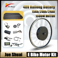 48V 1500W Motor Wheel Electric Bike Conversion Kit 15/20/24Ah Hailong 18650 Cells Li-Battery Electric Bike Disc/V Brake E-Bike