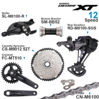 SHIMANO DEORE XT M8100 12 Speed Groupset with Shifter Rear Derailleur CRANKSET and Cassette Sprocket 50T/52T CN-M6100 Chain
