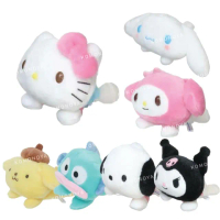 【小禮堂】Sanrio 三麗鷗 絨毛玩偶娃娃 - 趴姿大頭款 Kitty 美樂蒂 酷洛米 布丁狗 大耳狗(平輸品)