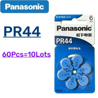 60Pcs Panasonic Original A10/A13/A312/PR41/PR48/PR70/PR536/PR44 Hearing Aid Zinc Air Battery