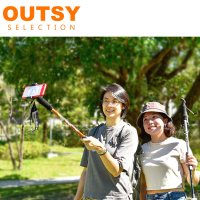 OUTSY 自拍登山杖升級版極輕三節伸縮外鎖式鋁合金長手柄添翼登山杖(簡單升級自拍棒)