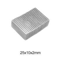 5~100PCS 25X10X2 block Strong Sheet Rare Earth Magnet 25x10x2mm Rectangular Neodymium Magnets Thickness 2 Magnetic 25*10*2 mm
