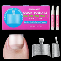 Wider Long Square Toe Nail Tips Full Cover with Glue SINOKAME No File Matte Toe Nail Press Ons Clear