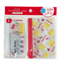 小禮堂 Hello Kitty 橫式方形透明夾鏈袋組 OK蹦袋 糖果袋 飾品袋 銅板小物 (2入 紅黃)