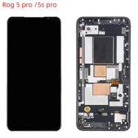 Amoled Original rog 5 pro ZS673KS For Asus ROG phone 5s pro ZS676KS Lcd Screen Display Touch Digitizer Frame