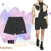 Nike 短褲 NSW Shorts 女款 黑 中腰 機能 工裝風 腰帶 扣環 DV8045-010