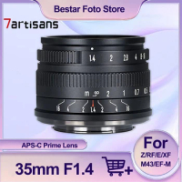 7artisans 35mm F1.4 APS-C Prime Lens Wear Resistant MF Lens for Sony A7R Fuji X-T10 Canon EOS M3 R5 Nikon Z5 Lumix GM1