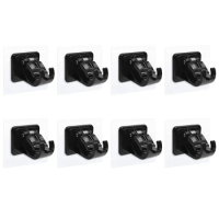 8PCS Curtain Rods No Drill Curtain Rod Brackets Hooks Stick Transparent Hook Holders For Home Bathroom And Hotel Use