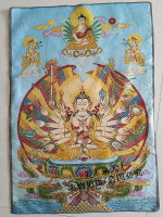 宗教佛像刺繡版畫 西藏唐卡刺繡畫 織錦布畫絲織畫 準提佛母