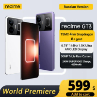 [World Premiere] Realme GT3 240W SUPERVOOC Charge Snapdragon 8+ Gen1 6.74" 144Hz 1.5K Ultra AMOLED Display 16GB+1TB Mega storage