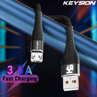 KEYSION Micro USB Cable Fast Charging 3A Microusb Cord For Samsung S7 Xiaomi Redmi Note 5 Android Phone cable Micro usb charger