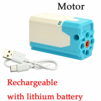 M Motor With Lithium BatteryMOC New High-tech Parts Building Block Switch Rechargeable Motor PF Power Functions Toys Model