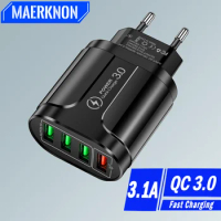 4 Port USB Travel Charger 3.1A Fast Charging Wall Charge Adapter For iPhone Samsung Xiaomi Huawei Quick Charge 3.0 Phone Charger