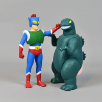 BANDAI Cartoon Anime Crayon Shin-chan Ass Dynamic Superman Bare Butt Godzilla Monster Figure Ornament Trendy Cute Gift Toys