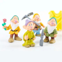 New Disney Snow White and the Seven Dwarfs Anime Characters Characters at work PVC Sculpture Series Model Toys Gifts HEROCROSS