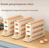 Kotak penyimpanan telur bergulir untuk lemari es dengan rak telur tipe geser otomatis untuk pengawet
