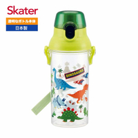 Skater 直飲式彈蓋 透明水壺/隨身瓶/冷水壺/水壺/運動水壺(480ml)-恐龍(綠)