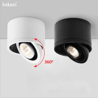 Ceiling Rotating Led Overhead Lights Cob Personalized Spotlights Background Wall Clothing Store Ceiling Spotlights Downlights