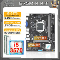 SZMZ B75M-K Motherboard LGA 1155 Set with i5 3570 CPU + 2*8GB RAM Kit B75 LGA1155 gamer combo