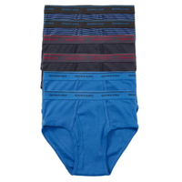 กางเกงชั้นในชาย  Men's Cotton Briefs Logo elastic waistband(6-packs) กรม น้ำเงิน