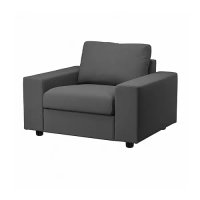 VIMLE 扶手椅, 有寬敞扶手/hallarp 灰色, 115x98x83 公分