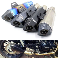 51mm Universal Motorcycle Exhaust Pipe Carbon Fiber Motocross Muffler for S1000rr Cbr650r Fz6 Xre 300 tmax Sv650 Forza 350