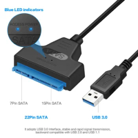 SATA to USB 3.0 Adapter Cable 6 Gbps For 2.5/3.5 Inch External HDD SSD Hard Drive SATA 3 22-pin Adapter USB 3.0 to Sata III Cord