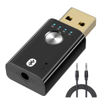1Set 4 In 1 USB Bluetooth 5.1 Transmitter Receiver Portable Bluetooth Adapter Fit For PC, Sound Card, Car, Headphones
