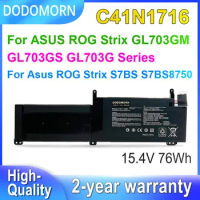 DODOMORN C41N1716 Laptop Battery For ASUS ROG Strix GL703GM GL703GS GL703G S7BS S7BS8750 Series 4ICP4/59/134 C41PQPH 15.4V 76Wh