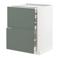 METOD/MAXIMERA 廚櫃組合, 白色/bodarp 灰綠色, 60x60x80 公分