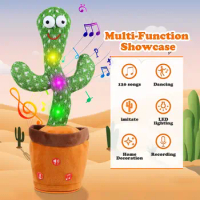Baby Toys Talking Dancing Cactus with Lights and Music, 120 Songs Plush Toys for Kids, Christmas Birthday Gifts for Girls Boys