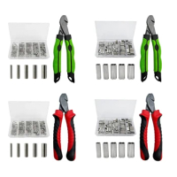 11UE Wire Rope Crimping Tool Wire Rope Crimper Fishing Crimping Tool with 5 Size Single Barrels Ferrule Crimping Loop Sleeves
