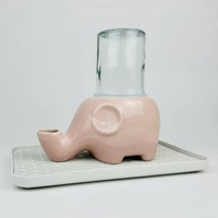 不溼下巴大象飲水器加菲貓大臉扁臉喝水碗防打翻加防溼陶瓷批發