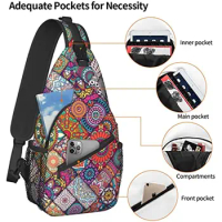 Bohemian Sling Backpack Crossbody Bag For Women Men Bohe Style Sling Bag Travel Hiking Shoulder Chest Bag Daypack Unisex
