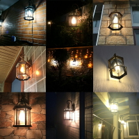 走廊燈壁燈戶外led花園庭院燈防水室外路燈美式墻壁過道陽臺大壁