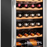 Ivation 24 Bottle Compressor Wine Cooler Refrigerator w/Lock | Large Freestanding Wine Cellar For Red, White