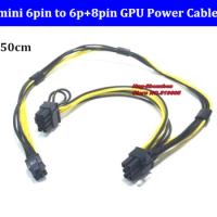 50cm+20cm Mini 6Pin to 6Pin &amp; 8Pin (6+2) GPU Video Graphic Card Power Cable for G5 / Mac Pro GTX 1080TI GTX680