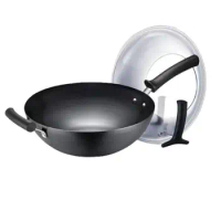 SUPOR Iron Wok 30cm 32cm No Coating Frying Pan Health Chinese Cooking Pot General Use for Gas and Induction Cooker Fried Pot