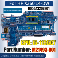 6050A3202801 For HP X360 14-DW Laptop Mainboard M21493-601 SRK05 i5-1135G7 100％ Tested Notebook Motherboard